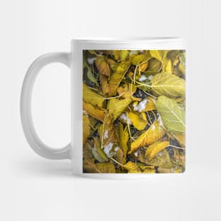 Yellow Autumn Leaves and Snow Mug